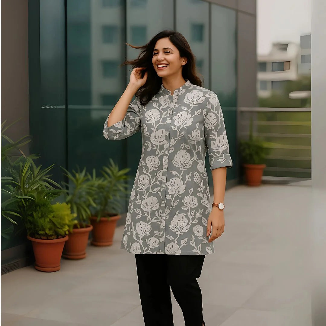 Sunshine Bloom Heavy Cotton Western Top for Women