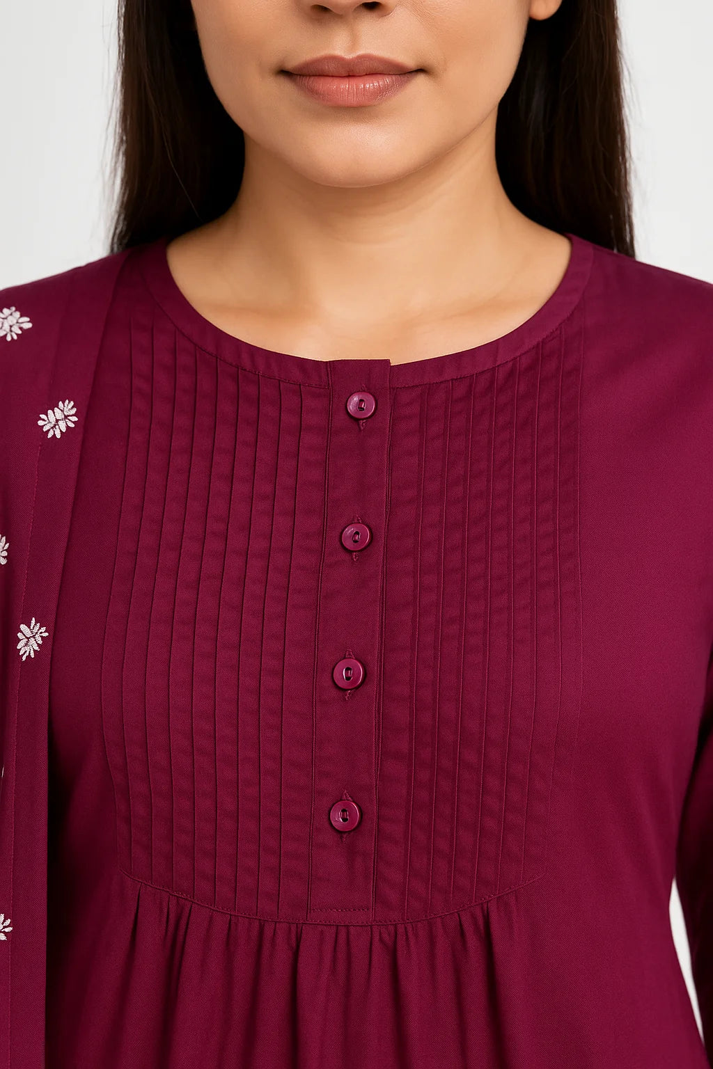 Elegant Floral Rayon Kurti Set with Dupatta – Premium Comfort Wear