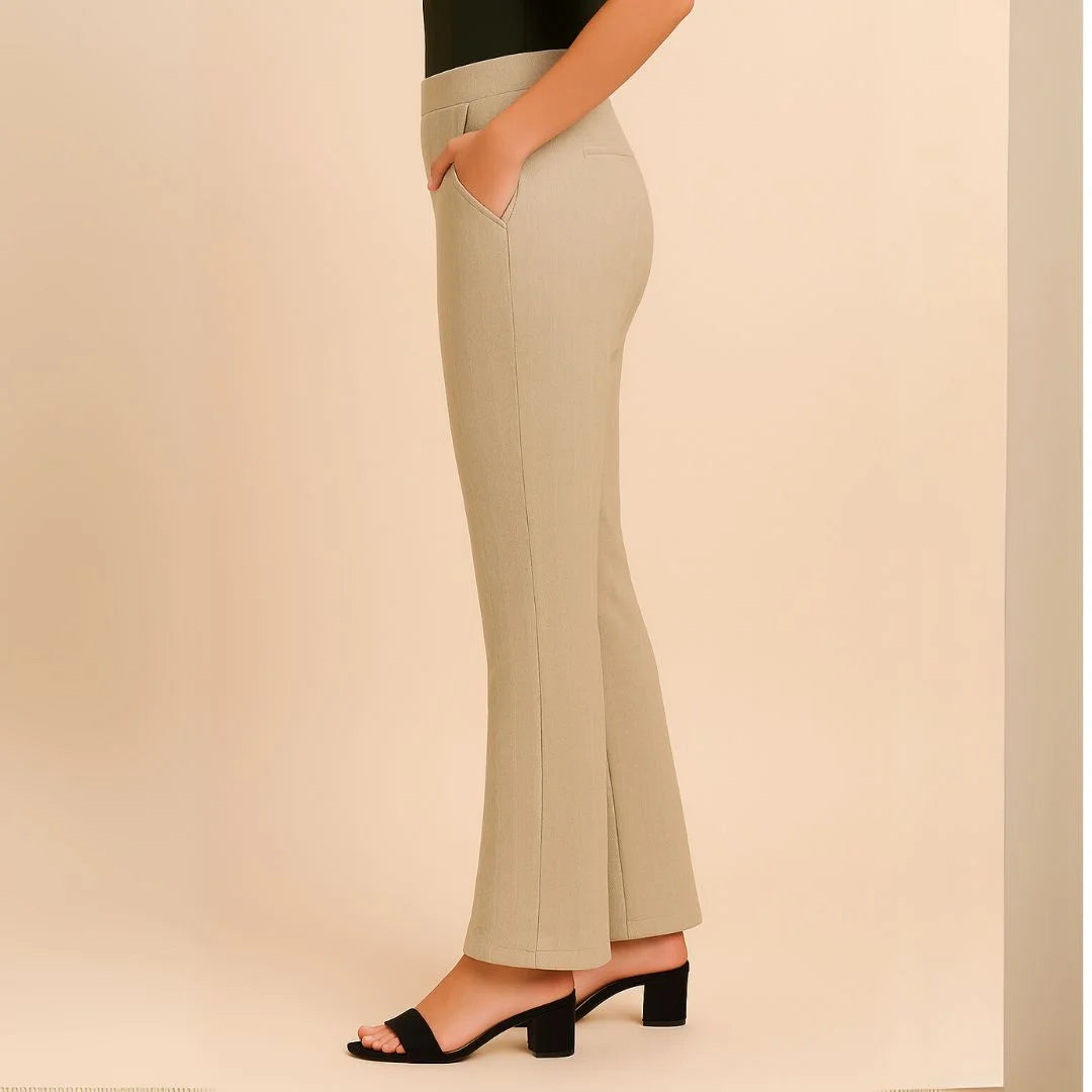 Women’s Ribbed Straight Fit Pant – Office & Everyday Comfort Wear