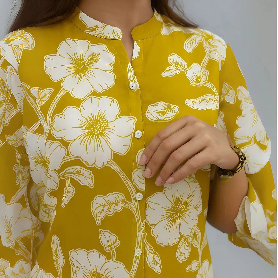 Sunshine Bloom Heavy Cotton Western Top for Women