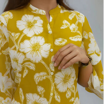 Sunshine Bloom Heavy Cotton Western Top for Women